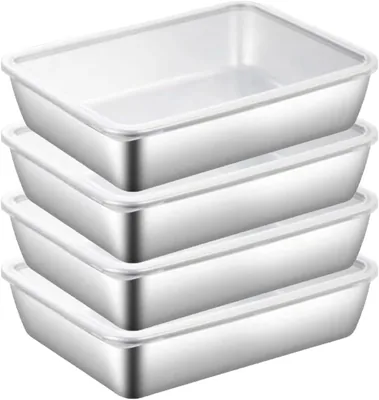 Zayla 4Pcs Food Containers with Lids | Premium Stainless Steel BPA-Free