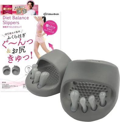 エディスン ブラン 【理学療法士監修】ダイエットスリッパ 足ツボ 5本指 足指広げる 健康サンダル 体幹 O脚 姿勢 室内履き 男女兼用 | ながらエクササイズ 外反母趾 足裏アーチ 脚痩せ かかと無し バランス設計
