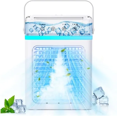 Refroidisseur d'Air avec Double Réservoir Anti-Fuite - Climatiseur Mobile Silencieux 3 Vitesses, 2 Brumisations - Minu Best Deal