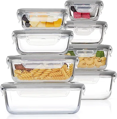 MOMENT 8 Pack Glass Lunch Box - Airtight Food Storage | Best Deal