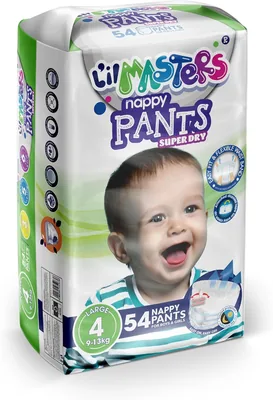 Lil Masters Nappy Pants - Soft & Ultra Absorbent, Leak Protection for Active Babies, Large (9-13kg), 54 Count Best Deal