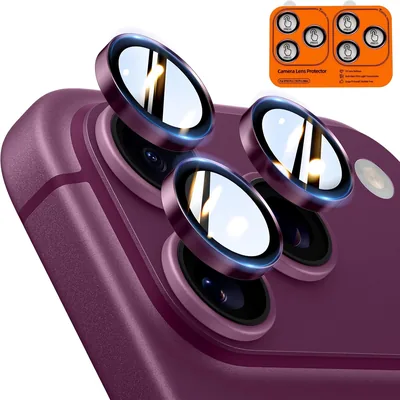 Protectores de Lente Cámara TOCOL para iPhone 18 Pro Max/Pro, Morado | Vidrio Templado HD