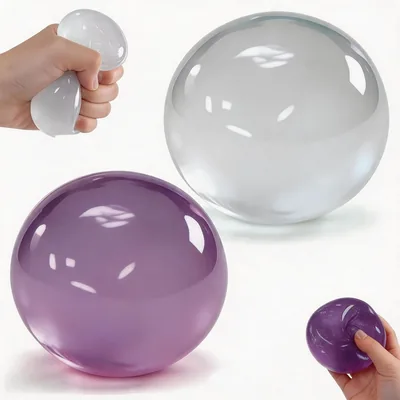 2Pack Coconut Oil Squishy Stress Ball - Soft Handmade Slow Rising Fidget Toy, Cooling Sensory Squeeze for Relaxation