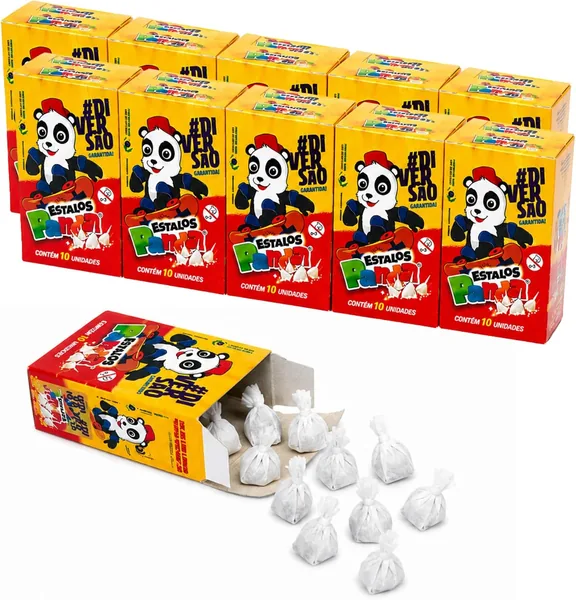 Kit Estalinhos Biribinha Panda Caixa c/ 100 Unidades Bombinha de Chão Festa Junina - Melhor Oferta