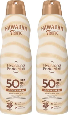 Protector Solar Hawaiian Tropic Mist Hidratante SPF 50 - Espray Protector del Sol de 220 ml (Pack de 2) - Mejor Oferta