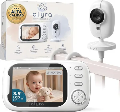 Cámara de Vigilancia ALYRA® Super Pack para Bebés 720pHD | Monitor de Bebé de 3.5 Pulgadas | Mejor Oferta