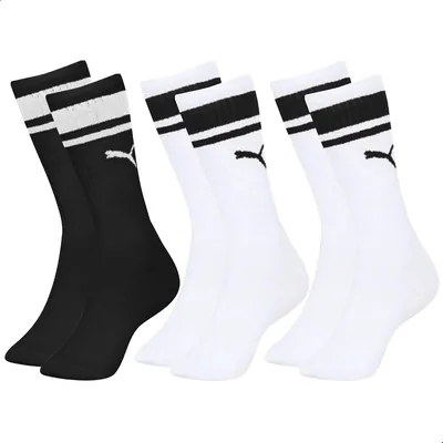 Kit 3 Pares Meia Puma Cano Alto Masculina Esportiva Casual - Melhor Preço