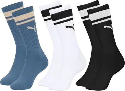 Kit 3 Pares Meia Puma Cano Alto Masculina Esportiva Casual - Melhor Preço