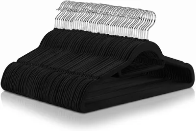 Velvet Hangers with Metal Hook - Space Saving Closet Organizer