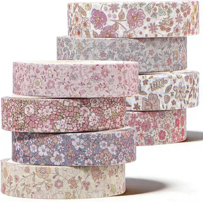 Floral Washi Tape Set - 8 Rolls Vintage Decor Tape for Scrapbooking, Best Deal