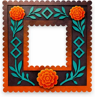 Marco Magnético para Fotos Aurora, Diseño Floral con Cempasúchil, Estilo Día de Muertos - Mejor Precio