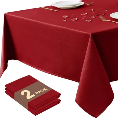 HOMEPEAK Red Tablecloth 6ft 2-Pack Waterproof