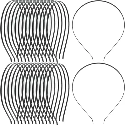 GORGECRAFT 30pcs Blank Black Metal Headbands (3mm Wide)
