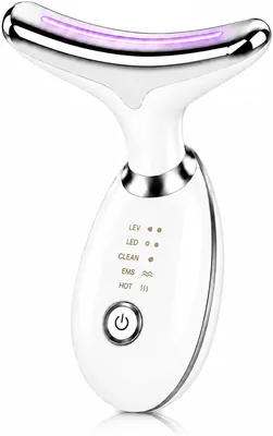 Massageador Facial LED 3 Cores para Rosto e Pescoço | EMS Microcorrente | Vibração e Aquecimento | Lifting Facial Antissinais Best Deal