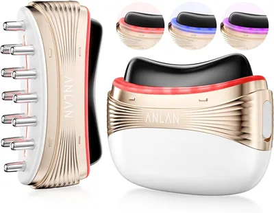 ANLAN デュアルリフト カサフェイシャルビューティデバイス - EMS電気ブラシ、スカプブラシ、温度ケア、3EMSレベル、3温度