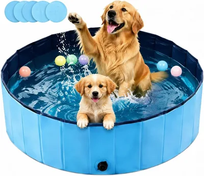 Piscine gonflable pour chien, diamètre 120 cm, hauteur 30 cm, avec bouchon, piscine pour chien pliable