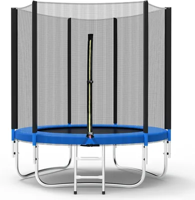 Trampolino da Giardino con Rete di Sicurezza TÜV GS Certificato Esterno con Scaletta Combinata Impermeabile Resistente ai Rayoni UV Regalo per Bambini