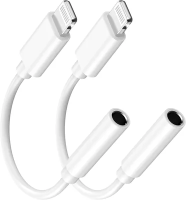 Wamaxlink Lightning to 3.5mm Headphone Jack Adapter | Apple MFi Certified iPhone Headphones (2 Pack)