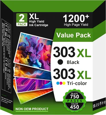 Cartouches d'encre Neiber 303XL de remplacement pour HP 303 XL Noir et Couleur