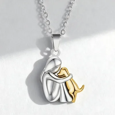 Collar con colgante de plata de ley 925 para cachorros, hipoalergénico, tono plateado, joyería delicada, regalo para amante de mascotas