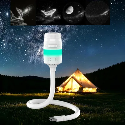 Projecteur Ciel Étoilé Galaxie 2-en-1 USB - Veilleuse Dimmable avec Rotation 360° | Pour Chambre, Voiture et Voyage. Décoratif