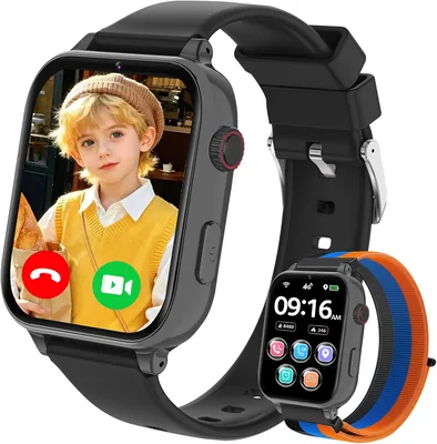Smartwatch Niños 4G Llamadas, Reloj Inteligente Niño con GPS Teléfono | Llamada SOS Video Chat Modo Clase Cámara Cronómetro Pedómetro
