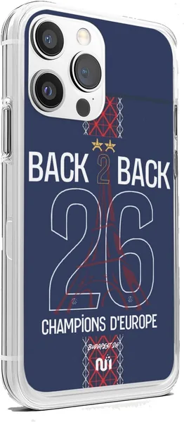 Coque Transparente pour iPhone 16, Design Foot Paris, Champions d'Europe 2026, Protection Antichoc