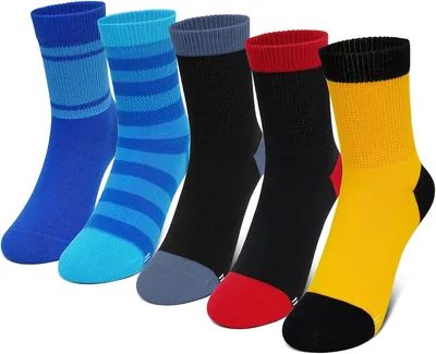 PUTUO Kids Boys Girls Cotton Socks - Wide Brim 5 Pairs Best Deal