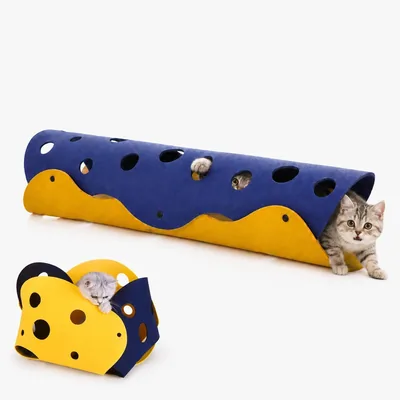 BEE FLOWER Cat Tunnel Bed - Scandi Felt Kitten Nest