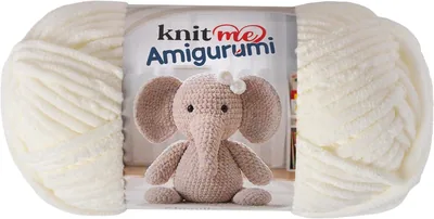 Knit Me Amigurumi Velvet Chenille Yarn, Chunky Yarn for Crochet, 50 g/55 m Super Soft Polyester for 