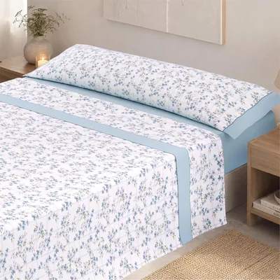 Conjunto de cama de verano Victorio & Lucchino impreso ( algodón/poliéster) - 135/140 cm (1 almohada), Gaia - Azul Cielo