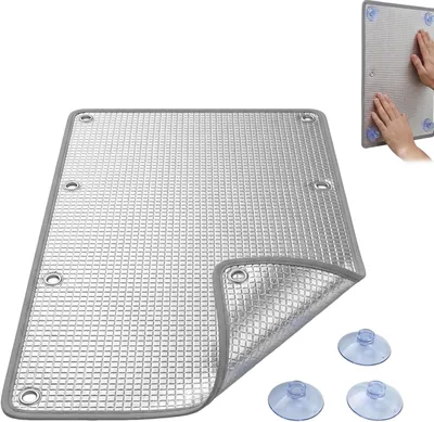 Aluminium-Isolierfolie mit Saugnapfen, schneidbar, 8 mm UV-Schutz, Sonnenschutzfolie für Fenster innen oder außen - Best Deal