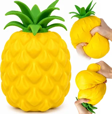 Squishy Fidget Squeeze Pineapple, Large Realistic Fruit Toy