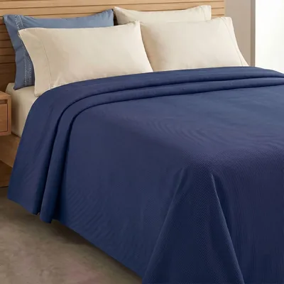 L’ANTICO ARCOLAIO - Copriletto Estivo Leggero in Cotone 100% Piquet Traspirante, Ideale per la Stagione Calda