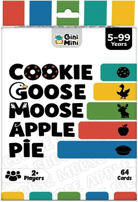 GiniMini Cookie Goose Moose Apple Pie - बच्चों और परिवार के लिए तेज़ गति वाला कार्ड खेल | स्मृति, प्रतिक्रिया और शब्द खेल | स्क्रीन रहित