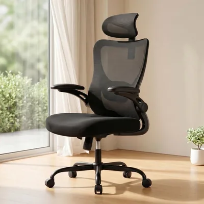 Silla de Oficina Ergonómica Marsail, Apoyo Lumbar 2D, Reposacabezas 2D, Brazos Doblables 3D, Asiento de 8 cm, Altura Ajustable - 15% de Descuento