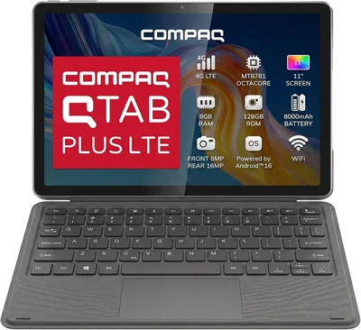 Compaq Tablet QTab Plus LTE 11 Pulgadas, Android 16, 8GB RAM 128GB ROM, 4G LTE, Procesador Octacore MT8781, Cámara 16MP, Batería - 15% Descuento