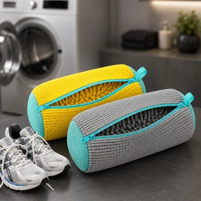 Bolsa para Lavar Tênis na Máquina Premium com Chenille Protetora - Reutilizável para Lavadora e Secadora