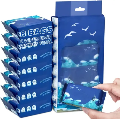 Portable Mini Wet Wipes - Unscented, Alcohol-Free for Travel & Daily Use | Best Deal
