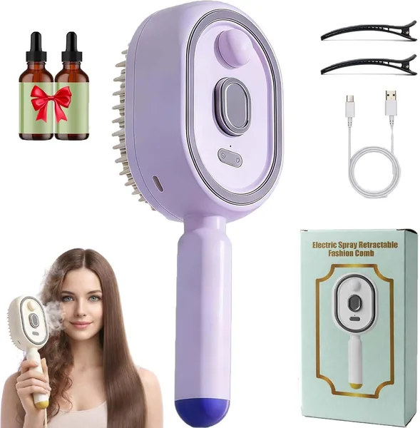 cepillo alisador con vapor 2026, cepillo eléctrico con aire de masaje espuma, cepillo de cabello recargable