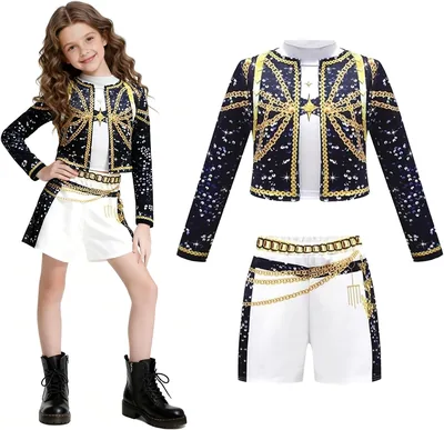 Costume de cosplay JIASHA K-P0p Dem0 pour enfants, 3 x Dem0 Hun-te, déguisement complet pour chanteurs pop