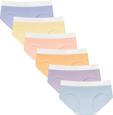 InnerSy Panties para Niñas, Rango de Comodidad Deportivo de Algodón, Paquete de 6. Mejor Oferta
