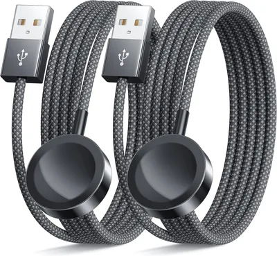 Laddningskabel för Apple Watch [2-pack 1M], laddare Apple Watch bärbar iWatch-laddningsstation, magnet, USB-iWatch-laddare