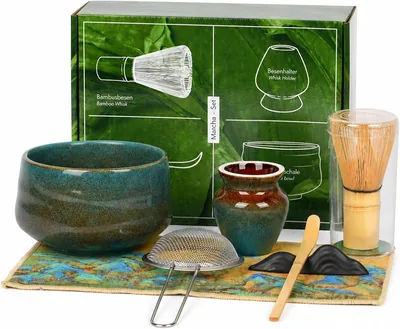 Kit CHARMDOMI Matcha, Juego de Té Japonés con 8 Piezas
