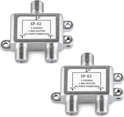 Satellite Splitter 2-Way, Premium 5-2400 MHz TV Signal Divider
