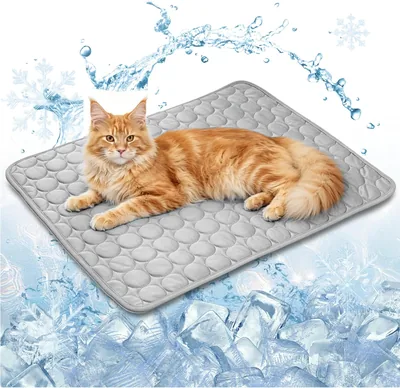 Matelas de refroidissement pour chat, 60 x 50 cm, Anti-rayures, Non toxique et pliable, Lavable en machine, Matelas de refroidissement pour intérieur et extérieur
