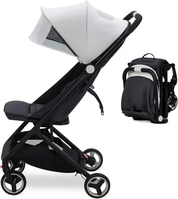 Stroller IDEALHOUSE Ultra-compact - Réglage du dossier 95-150°, harnais 5 points, pliage facile
