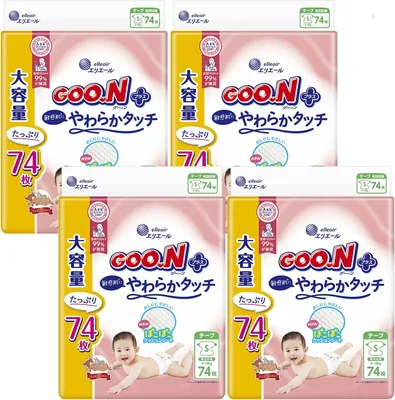 エリエール グーンプラス 敏感肌用テープ Sサイズ 4個セット（296枚入） - 39%オフ
