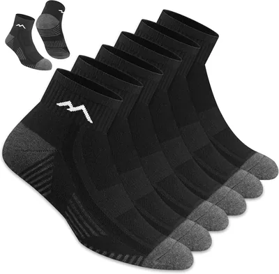 SOXCO Men's Cotton Socks 6 Pack with Moisture Control Tech