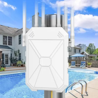 Répéteur WiFi extérieur AC1200, amplificateur 5GHz & 2.4GHz avec 6 antennes, résistant aux intempéries IP67 - 10% de réduction